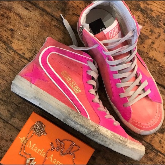 ✨SOLD✨NIB GOLDEN GOOSE HIGHLIGHTER PINK SLIDE 38/8 - Picture 5 of 8